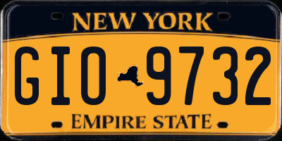 NY license plate GIO9732