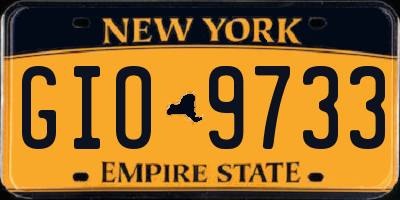 NY license plate GIO9733