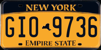 NY license plate GIO9736