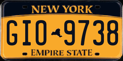 NY license plate GIO9738