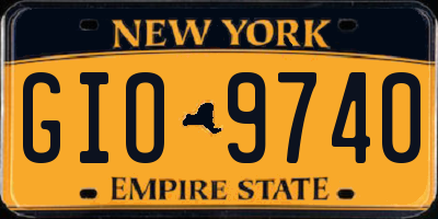 NY license plate GIO9740