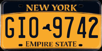 NY license plate GIO9742