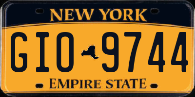 NY license plate GIO9744