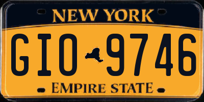 NY license plate GIO9746