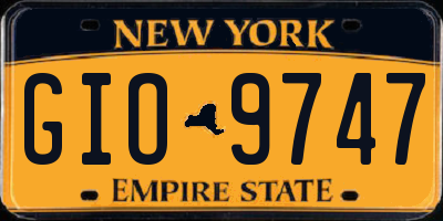 NY license plate GIO9747