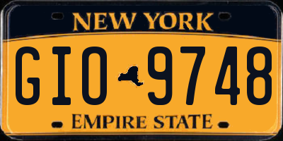 NY license plate GIO9748