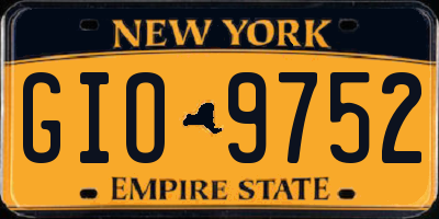 NY license plate GIO9752