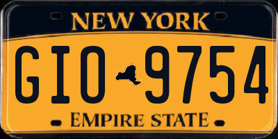 NY license plate GIO9754