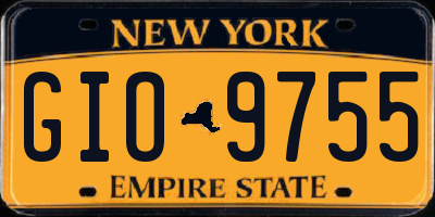 NY license plate GIO9755