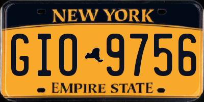 NY license plate GIO9756