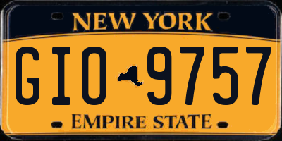 NY license plate GIO9757