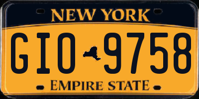 NY license plate GIO9758