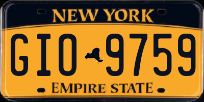 NY license plate GIO9759