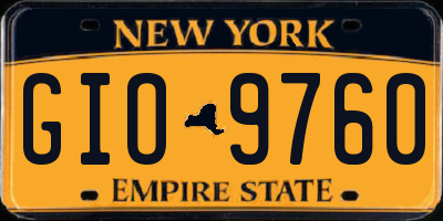 NY license plate GIO9760