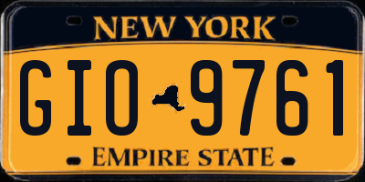NY license plate GIO9761