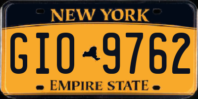 NY license plate GIO9762