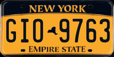 NY license plate GIO9763