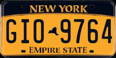 NY license plate GIO9764