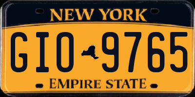 NY license plate GIO9765