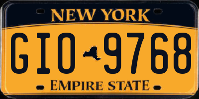 NY license plate GIO9768
