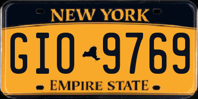 NY license plate GIO9769