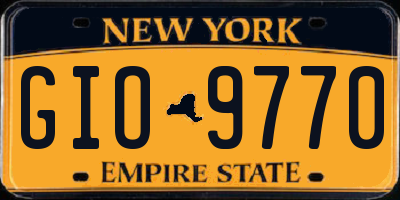 NY license plate GIO9770
