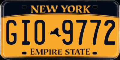 NY license plate GIO9772