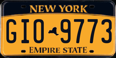 NY license plate GIO9773
