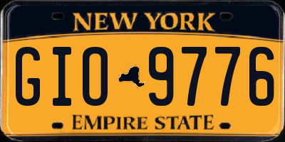 NY license plate GIO9776