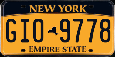 NY license plate GIO9778