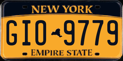 NY license plate GIO9779