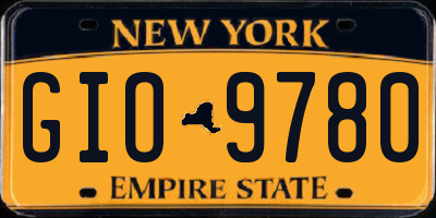 NY license plate GIO9780