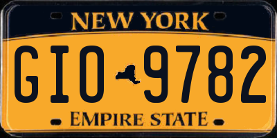 NY license plate GIO9782