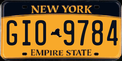 NY license plate GIO9784