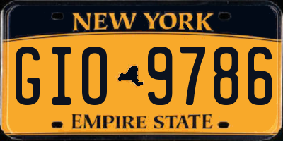 NY license plate GIO9786