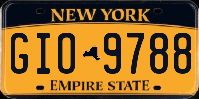 NY license plate GIO9788