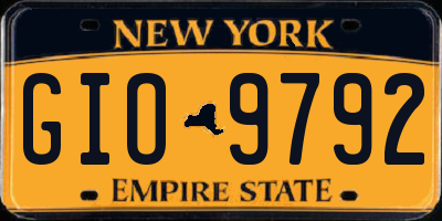 NY license plate GIO9792