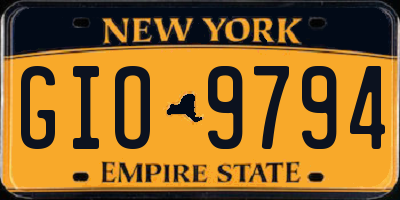 NY license plate GIO9794
