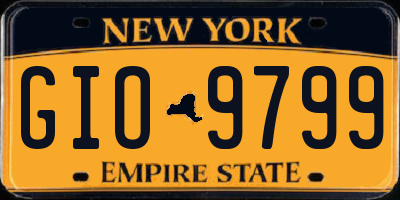 NY license plate GIO9799