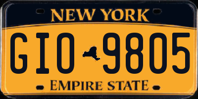 NY license plate GIO9805