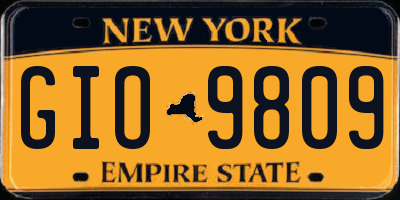 NY license plate GIO9809