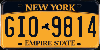 NY license plate GIO9814
