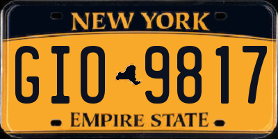 NY license plate GIO9817