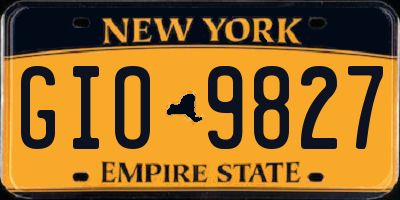 NY license plate GIO9827