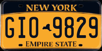 NY license plate GIO9829