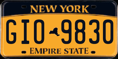 NY license plate GIO9830