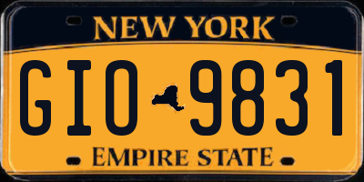 NY license plate GIO9831