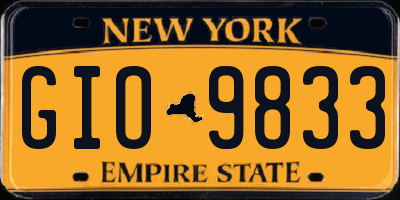 NY license plate GIO9833