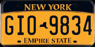 NY license plate GIO9834