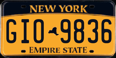 NY license plate GIO9836